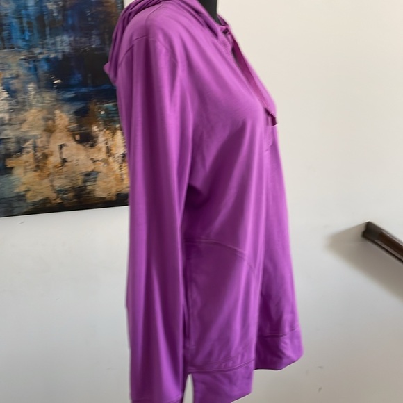 TEK GEAR DryTek Hoodie Sweat Shirt SizeL Berry Color Athletic Sporty Relaxed Fit - Picture 8 of 9